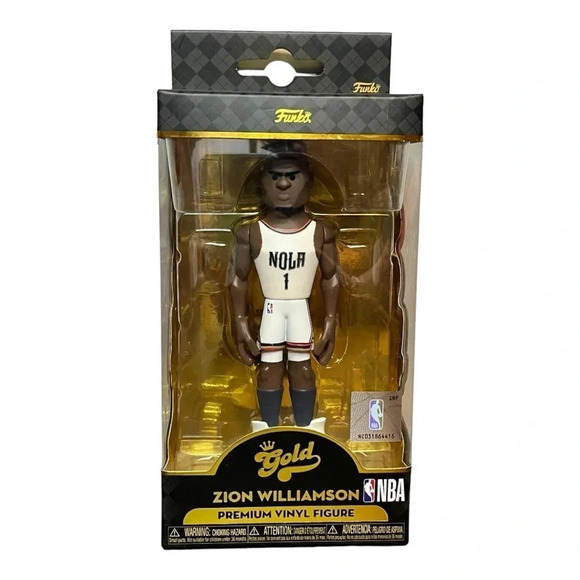FUNKO GOLD ZION WILLIAMSON NEW ORLEANS PELICANS HOME UNIFORM NBA NEW‎ - Picture 8 of 8